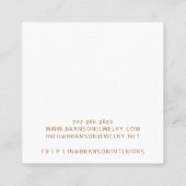 Abstract Goud Roze Sieraden Designer Display Kaart Vierkante Visitekaartje (Achterkant)