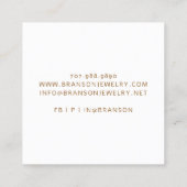 Abstract Goud Roze Sieraden Designer Vierkante Visitekaartje (Achterkant)