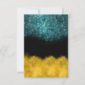 Abstract Goud Teal Oceaan Glitters Zwart Wit Evene Kaart (Achterkant)