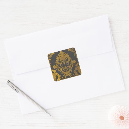 Abstract goud vierkante sticker (Envelop)