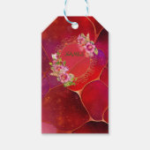 Abstract goud web over paars, violet en magenta cadeaulabel (Voorkant)