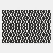 Abstract goud zwart en wit golvende strepen inpakpapier vel (Voorkant 2)