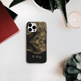 Abstract goud-zwart marmeren iPhone Case
