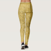 Abstract goudbeige Floral Leggings (Achterkant)