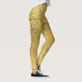 Abstract goudbeige Floral Leggings (Rechts)