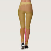 Abstract goudbeige roze leggings (Achterkant)