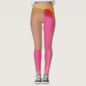 Abstract goudbeige roze leggings (Voorkant)