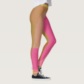 Abstract goudbeige roze leggings (Rechts)