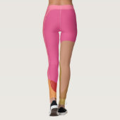 Abstract goudbeige roze leggings (Achterkant)