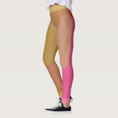 Abstract goudbeige roze patroon leggings (Links)