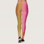 Abstract goudbeige roze patroon leggings (Achterkant)