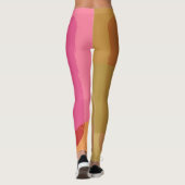 Abstract goudbeige roze patroon leggings (Achterkant)