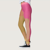 Abstract goudbeige roze patroon leggings (Links)