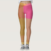 Abstract goudbeige roze patroon leggings (Voorkant)