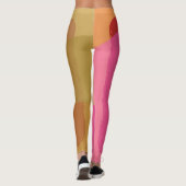 Abstract goudbeige roze patroon leggings (Achterkant)