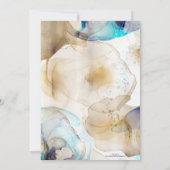 Abstract goudblauwe vloeibare kunstschildering kaart (Achterkant)