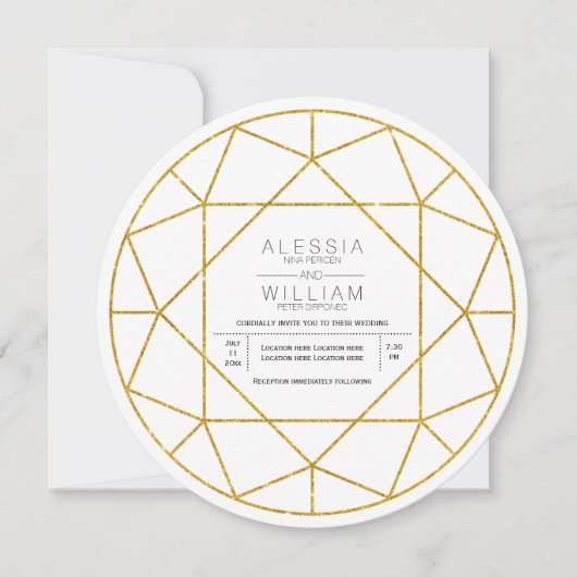 Abstract gouddiamantjuweel kaart (Voorkant)