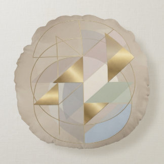 Abstract Gouden Accent Ronde Kussen | Moderne Deco