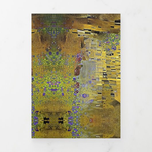 Abstract gouden blad bruiloft drieluik uitnodiging (Cover)