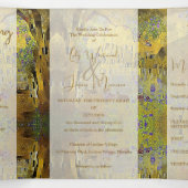 Abstract gouden blad bruiloft drieluik uitnodiging (Binnenkant midden)