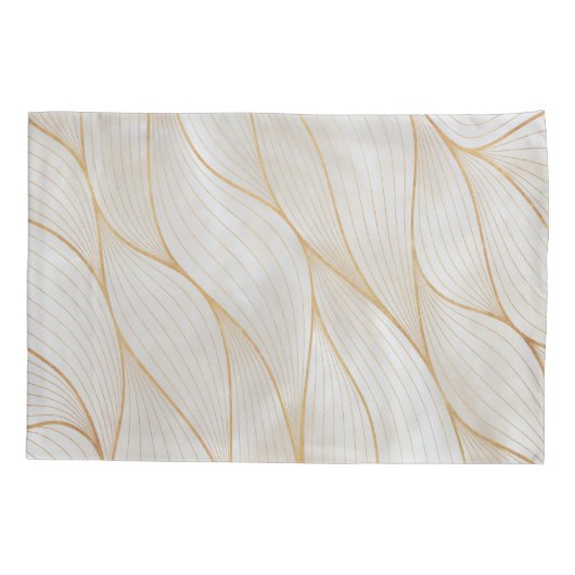 Abstract gouden bladeren kunstwerk | KUSSENSLOOP (Achterkant-Links)