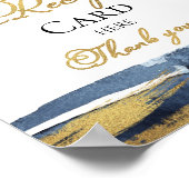 Abstract Gouden Blauwe Bruiloft Recept Kaarten Bor Poster (Hoek)