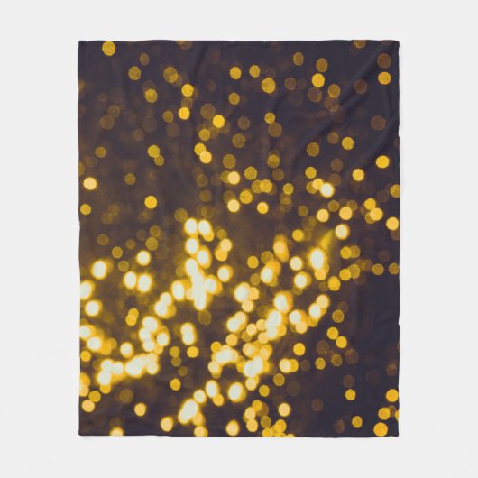 Abstract gouden bokeh zwarte achtergrond fleece deken (Voorkant)