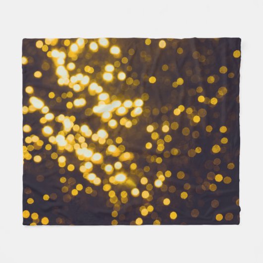 Abstract gouden bokeh zwarte achtergrond fleece deken (Voorkant (Horizontaal))