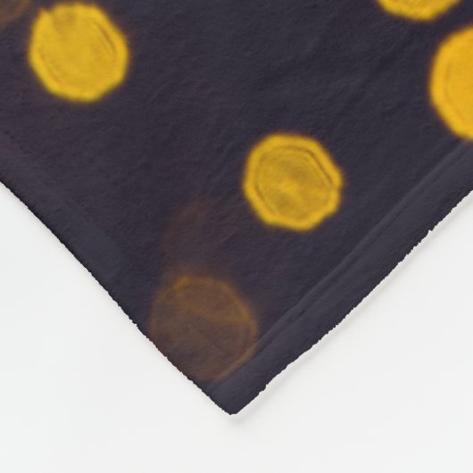 Abstract gouden bokeh zwarte achtergrond fleece deken (Hoek)