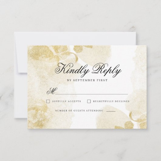 Abstract Gouden Bruiloft RSVP Kaart (Voorkant)