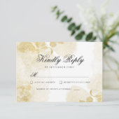 Abstract Gouden Bruiloft RSVP Kaart (Staand voorkant)