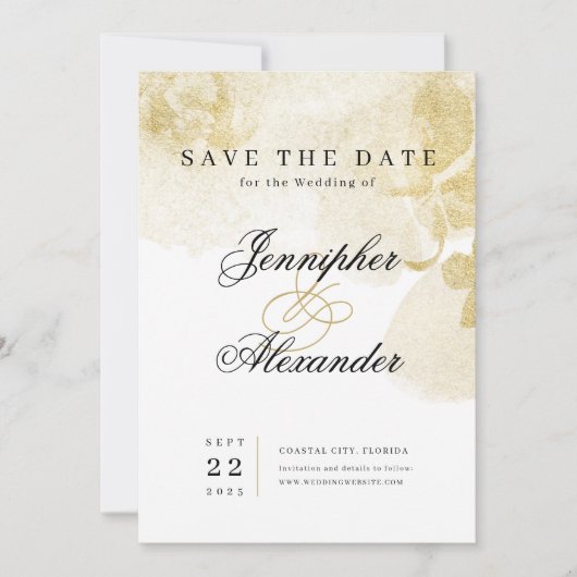 Abstract gouden bruiloft Save The Date Kaart (Voorkant)