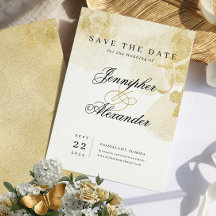 Abstract gouden bruiloft Save The Date Kaart