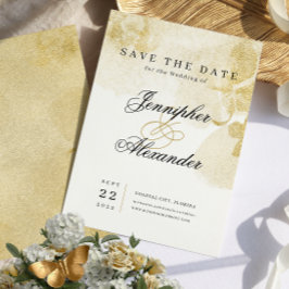 Abstract gouden bruiloft Save The Date Kaart
