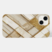 Abstract gouden en beige geometrisch patroon Case-Mate iPhone case (Achterkant (horizontaal))