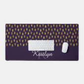 Abstract gouden en Paarse bureaumat met Monogram (Keyboard & Muis)