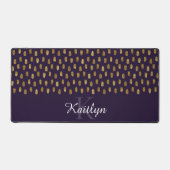 Abstract gouden en Paarse bureaumat met Monogram (Voorkant)