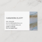 Abstract gouden en subtiele blauwe alcoholinkt Vlo Visitekaartje (Achterkant)