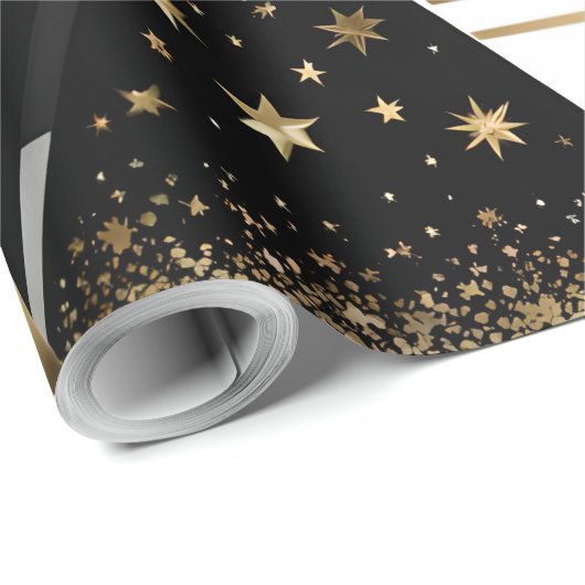 abstract gouden en zwarte driehoeken inpakpapier (Rol Hoek)