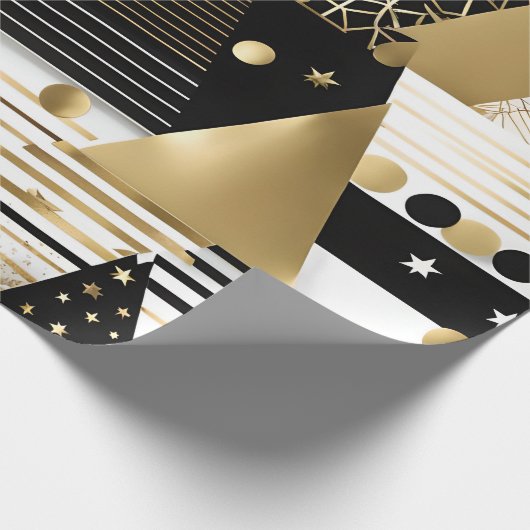 abstract gouden en zwarte driehoeken inpakpapier (Hoek)