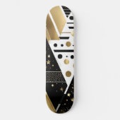 abstract gouden en zwarte driehoeken skateboard (Voorkant)