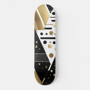 abstract gouden en zwarte driehoeken skateboard