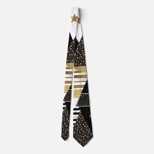 abstract gouden en zwarte driehoeken stropdas (Achterkant)
