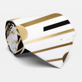 abstract gouden en zwarte driehoeken stropdas (Opgerold)