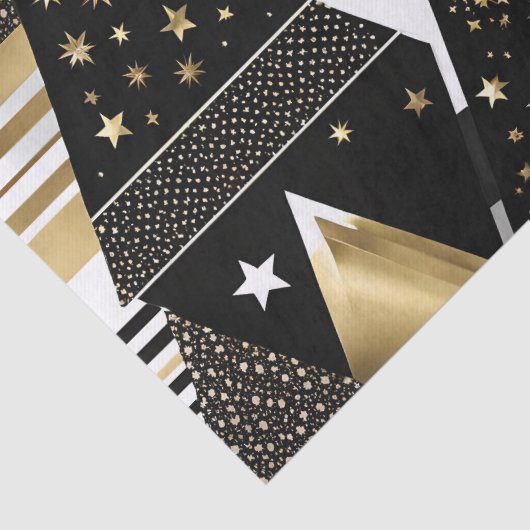 abstract gouden en zwarte driehoeken tissue papier (Detail)