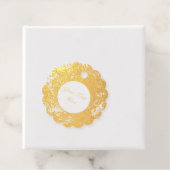  Abstract Gouden Folie Spletters Wit Bedankjes Labels (Met doos)