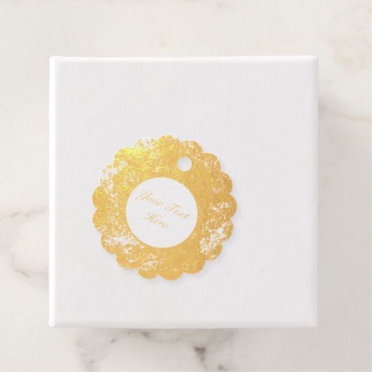  Abstract Gouden Folie Spletters Wit Bedankjes Labels (Met doos)