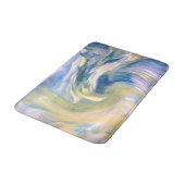 Abstract gouden geel en blauw gestreken Abstract Badmat (Gekanteld)