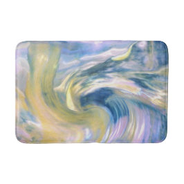 Abstract gouden geel en blauw gestreken Abstract Badmat