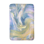 Abstract gouden geel en blauw gestreken Abstract Badmat (Voorkant Verticaal)